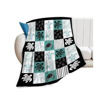 Super Soft Sea Turtle Fleece Throw Blanket - Cozy Fluffy Lightweight Flannel Gifts for Kids & Adults - 50"X40"