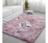 Super Soft Shaggy Living Room Area Rugs, Luxury High Pile Fluffy Modern Durable Thick Bedroom Rug, Washable Plush Carpet for Hallway Kids Room,Pink Purple,80×200cm