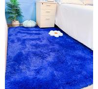 Super Soft Shaggy Rugs Fluffy Carpets for Bedroom Living Room, 2x6 Feet Rugs, Plush Fuzzy Rug for Dorm Nursery Kids Room Decor, Upgrade Anti-Skid Durable Rectangular Fuzzy Rug, Blue