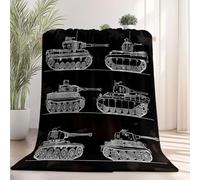 Super Soft Sherpa Throw Blanket Military Tanks Lines Reversible Fleece Flannel Throw 80 x 120 cm Cosy Winter Bed Sofa Blanket Machine Washable Warm Dark Gray
