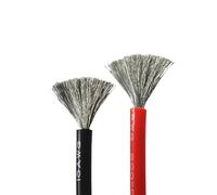 Super Soft Silicone Wire 8-28AWG 5M Heat Resistant Red Black Tinned Copper Cable for Car Battery Home Appliance(Black and Red,20 AWG 0.5 mm2)