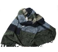 SUPER SOFT - SOFT AND COSY “YAK” SHAWL THE ORIGINAL OVERSIZED BLANKET SCARF: a luxurious 190cm x 85cm in size Charcoal Stripe