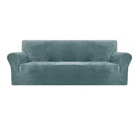 Super Soft Stretch Velvet Sofa Cover with Non-Slip rts, Machine Washable, for Living Room, Chair/Single Seat, White - Plush Protector for Ultimate Comfort