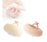 Super Soft Sunflower Suction Cup Bath Ball, 2025 Upgraded 2-in-1 Sunflower Bath Ball Exfoliating Bath Sponge Cleaning Brush with Suction Cup Shower Sponges for Women, Men Shower (Beige+Pink)