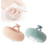 Super Soft Sunflower Suction Cup Bath Ball,Super Soft Sponge for Bathing, 2-in-1 Sunflower Bath Ball,Exfoliating Sponge Cleaning Brush,Body Exfoliating Sponges (Blue+Pink)