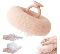 Super Soft Sunflower Suction Cup Bath Ball, Upgraded 2-in-1 Exfoliating Bath Sponge Cleaning Brush, Skin-Friendly Mesh Shower Sponge Pouf for Women Men Adults