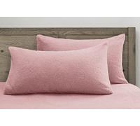Super Soft Teddy Bear Fitted Sheet Fleece Plush Plain Thermal Fluffy Warm Deep Sheet (Blush Pink, Pillowcase Pair)