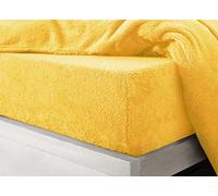 Super Soft Teddy Bear Fitted Sheet Fleece Plush Plain Thermal Fluffy Warm Deep Sheet (Ochre/Yellow, King)
