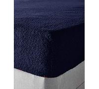 SUPER SOFT TEDDY BEAR FUR SHERPA CUDDLY COSY WARM EXTRA DEEP FLEECE FITTED SHEET BEDDING BED LINEN (Navy Blue, Single)