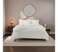 Super Soft Teddy Duvet Cover Set Heart Embossed Cozy Fleece Bedding White