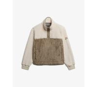 Super soft teddy fleece women’s sweatshirt Superdry Mash Up Beige M