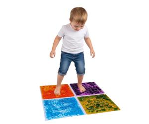 Super Soft Textured Liquid Sensory Tiles - Squishy Floor Mats with Dynamic Liquid Motion for Play, Balance & Tactile Exploration - Durable 30x30cm - Perfect for Classrooms & Sensory Spaces