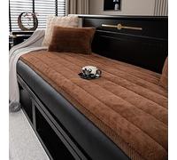 Super Soft & Thick Rabbit plush Sofa Cushion Covers Non Slip Sofa Protectors Sofa Covers 1 2 3 4 Seater(Brown,50x130cm)