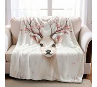 Super Soft Warm Blanket Abstract sika deer 130 x 170 cm Throw Lightweight Cozy Flannel Print for Bed Couch Sofa Office Decor Girls Boys Adults