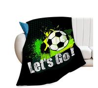 Super Soft Warm Cozy Soccer Throw Blanket Plush Fleece Kids Blanket Gifts for Bed Decor Soccer Fans 40"X50"