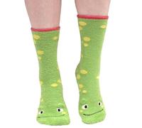 Super Soft Warm Cute Animal Non-Slip Fuzzy Fluffy Crew Winter Home Socks, 1 Pair, Frog - X-Large