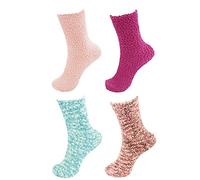 Super Soft Warm Microfiber Fuzzy Socks - 4 Pairs - Value Pack - Multi - One Size