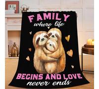 Super Soft Warm Sloth Animal Throw Blanket - Cozy Fluffy Plush Sloth Lightweight Flannel Fleece Blanket for Women, Girls, Kids & Adults - 80"X60"