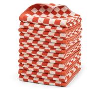 Super Soft Wash Cloths(Orange Checkered), 12 Pack Washcloths Facecloth, Cotton Face Towels Set for Body Showering 13x13 Inches, Gifts