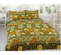 Super Soft Willow Pattern Breathable & Cooling DUVET SET - Extra Soft & Cozy classic PRINT DUVET SET for all weather. (Willow Yellow Green, Double)