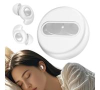 Super Soft Wireless Sleep Ear Buds - 35dB Noise Reduction Mini Earplugs for Airplane Travel, Work Sleeping, Construction Sites, Cream White