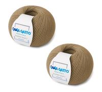 Super Soft Yarns for Crocheting and Knitting 100% Merino Wool Soft Yarn, Extrafine Wool Made in Italy by Lana Gatto Super Soft Line, 4 oz 274 yds, (2, Camel - 14202)