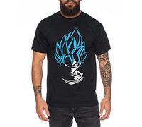 Super Son Goku Men's T-Shirt Goku Dragon Master Son Ball Vegeta Turtle Roshi Db, Farbe:Schwarz/Blau;Größe2:XXXX-Large