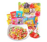 Super sour fruit candy, sweet＆sour fruit fudge, gummies, strawberry, pineapple flavor, instant dessert, snack candy package, healthy＆nutritious fruit candy, mixed snacks, dim sum (150g(about 30pcs))