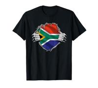 Super South African Heritage Proud South Africa Roots Flag T-Shirt