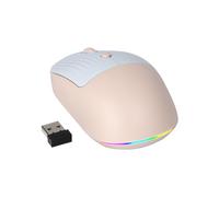 Super Space Wireless Bluetooth Mouse, 2.4G Cute Silent Computer Mouse for Tablet Phone, Dual Mode (BT+USB Receiver) with 3 Level Dpi Portable Rechargeable Mice for Office Home(Pink)