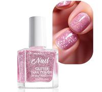 Super Sparkling Vegan Holographic Nail Polish - Non-Toxic, Quick Dry, No UV Needed Pink Sparkling Nail Varnish For DIY Christmas Nail Art