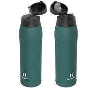 Super Sparrow Insulated Water Bottle - Travel Mug - 950ml - Stainless Steel Water Bottles - BPA Free - Leakproof Metal Bottles - Includes 2 Lids, Straw Lid & Spout Lid