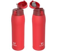 Super Sparrow Insulated Water Bottle - Travel Mug - 950ml - Stainless Steel Water Bottles - BPA Free - Leakproof Metal Bottles - Includes 2 Lids, Straw Lid & Spout Lid