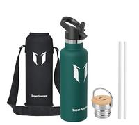 Super Sparrow Stainless Steel Water Bottle - 750ml - Vacuum Insulated Metal Water Bottle - Standard Mouth Flask - BPA Free - Straw Water Bottle for Gym, Travel, Sports