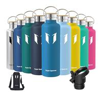 Super Sparrow Water Bottle Stainless Steel - 1000ml - Vacuum Insulated Metal Water Bottle - Standard Mouth Flask - BPA Free - Straw Water Bottle for Work, Gym, Travel, Sports