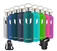 Super Sparrow Water Bottle Stainless Steel - 1000ml - Vacuum Insulated Metal Water Bottle - Standard Mouth Flask - BPA Free - Straw Water Bottle for Work, Gym, Travel, Sports