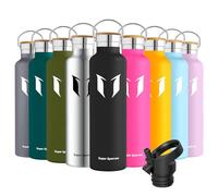 Super Sparrow Water Bottle Stainless Steel - 1000ml - Vacuum Insulated Metal Water Bottle - Standard Mouth Flask - BPA Free - Straw Water Bottle for Work, Gym, Travel, Sports