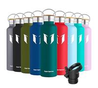 Super Sparrow Water Bottle Stainless Steel - 1000ml - Vacuum Insulated Metal Water Bottle - Standard Mouth Flask - BPA Free - Straw Water Bottle for Work, Gym, Travel, Sports