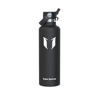 Super Sparrow Water Bottle Stainless Steel - Metal Water Bottle - 1L - Vacuum Insulated Water Bottles - Water Bottle with Straw Lid - Sports Bottle Flask for Gym, Travel, Sports