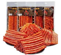 super spicy noodles series, Nostalgia Spicy Strips Snack Gift, Handmade latiao100g/bag, Instant Spicy Stick Small Gluten, Hot and Spicy Flavor Chinese Specialty, snack gift pack (Mixed flavors,4bags)