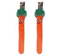 Super Squeaky Dog Toy - Orange - Pack of 2 - Treat Your Furry Friend to Hours of Tail Wagging Fun - Featuring Two Built-in Squeakers and an Engaging and Colourful Design