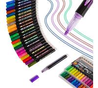 Super Squiggles Outline Markers-24 Colors Super Squiggles Markers,Outline Markers Double Line Pen,Outline Markers Self-Outline Metallic Markers