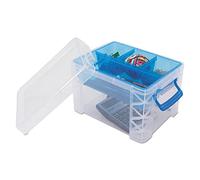 Super Stacker Divided Storage Box with Removable Tray, 10 x 7.5 x 6.5 Inches (37375)