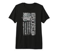 Super Stallion American Flag Helicopter Camo CH53 Premium T-Shirt