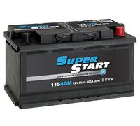 Super Start 115AGM 12V 80Ah 800A Start Stop Car, Van & SUV Replacement Battery