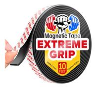 Super Sticky Magnetic Tape (10 feet x 0.5 inch) - Stong Magnet Strip with Adhesive Backing for DIY & Crafts - Easy to Cut and Mount on Fridges, Whiteboards & More