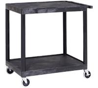 Super Strength Mobile Shelf Trolley 2 Shelves 150 kg 610 x 458 x 840 mm Black