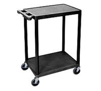 Super Strength Mobile Shelf Trolley 2 Shelves 150 kg 610 x 458 x 840 mm Black