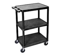 Super Strength Mobile Shelf Trolley 3 Shelves 150 kg 610 x 458 x 840 mm Black