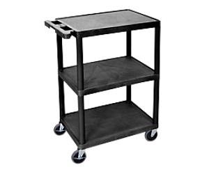Super Strength Mobile Shelf Trolley 3 Shelves 150 kg 610 x 458 x 840 mm Black